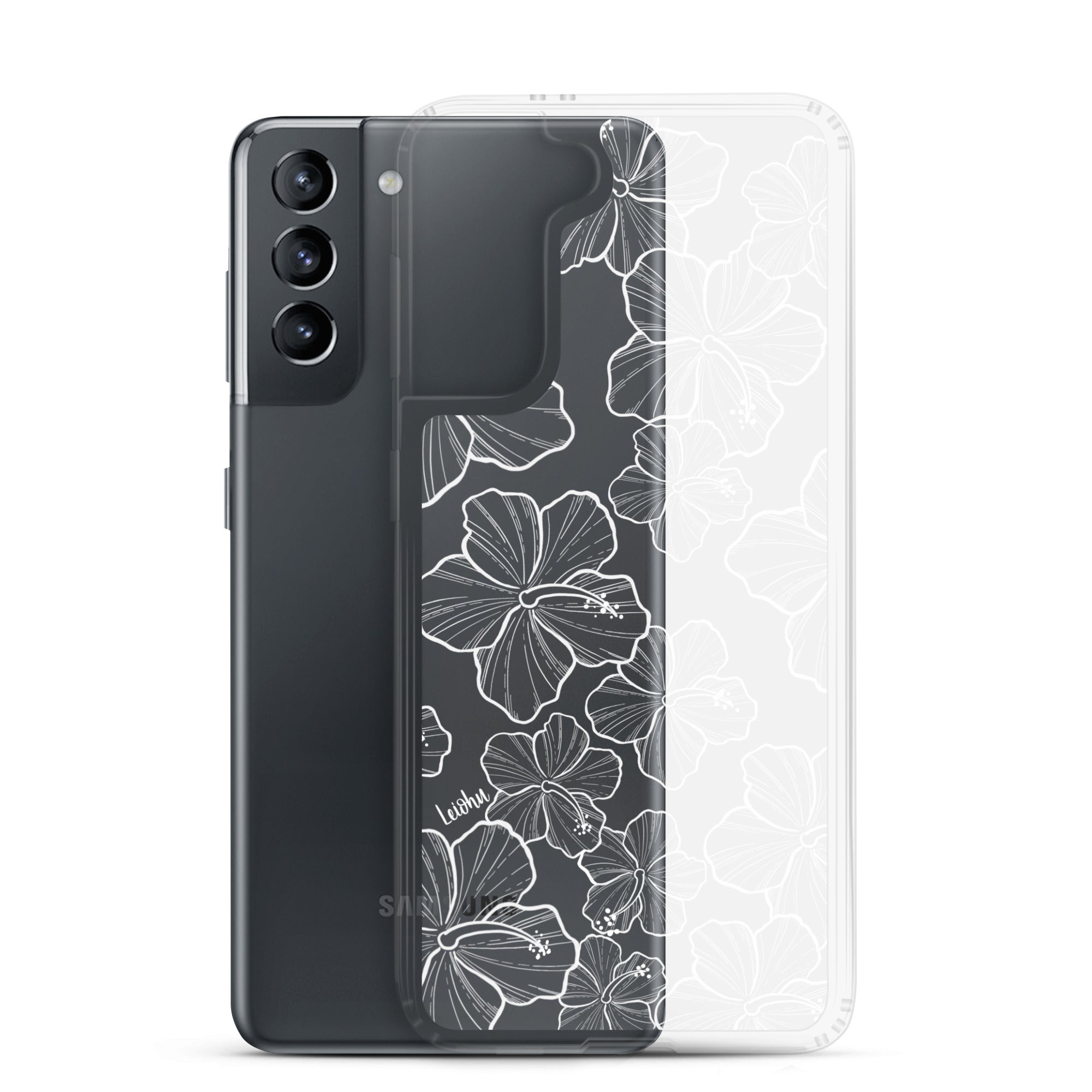 Hibiscus Flower Design Clear Phone Case for Samsung Galaxy S21/S20/Note 20 - Slim Protective Cover with Scratch Resistance - Perfect for Everyday Use, Work, and Travel