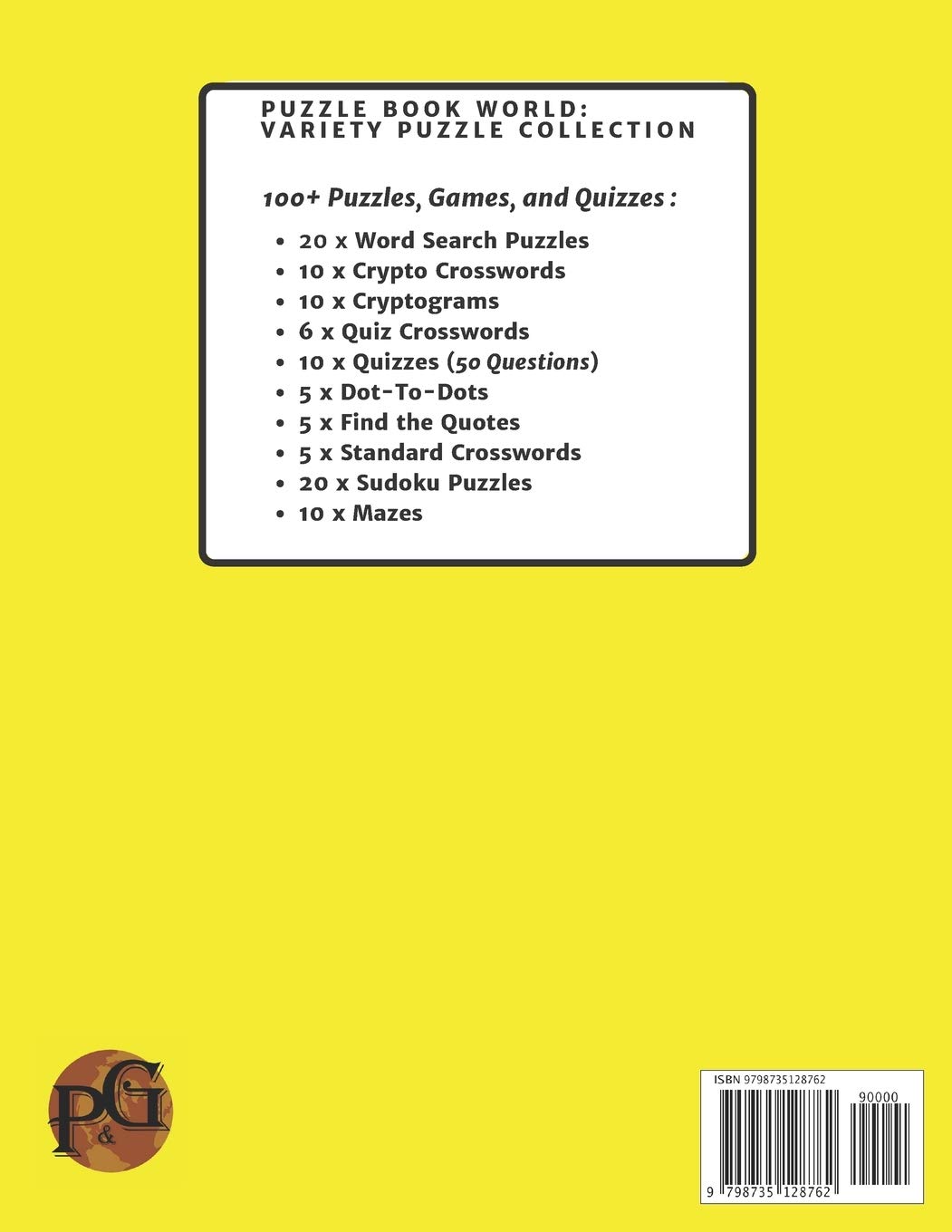 Puzzle Book World: Variety Puzzle Collection - Volume 1 | Brain Teaser Games for Adults & Seniors | Perfect for Travel, Relaxation & Mental Exercise