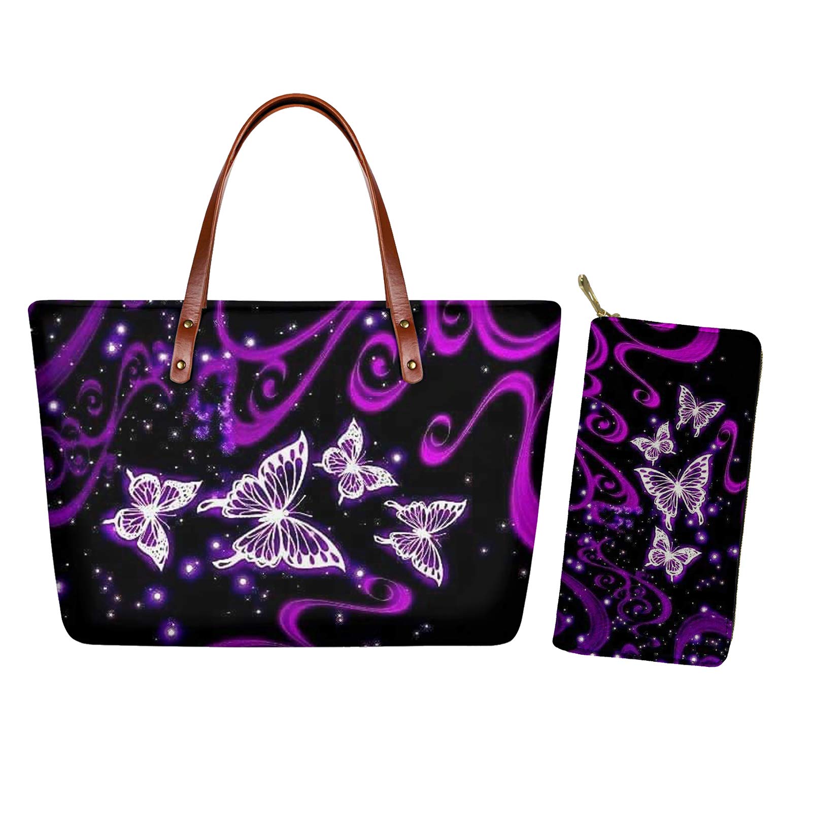 WELLFLYHOM Women's Fashion Handbag Set - Shoulder Bag & Wallet Combo, Stylish Tote with Top Handle for Work, Travel & Daily Use