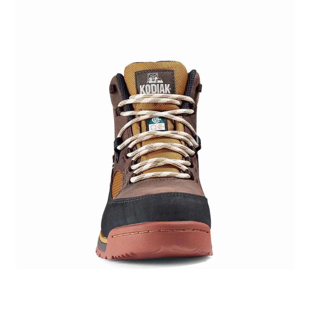 Kodiak Greb Women's Waterproof Steel Toe Hiking Work Boots - Brown (KD0A834YA08) | Durable Safety Shoes for Construction, Outdoor Work & Hiking Adventures