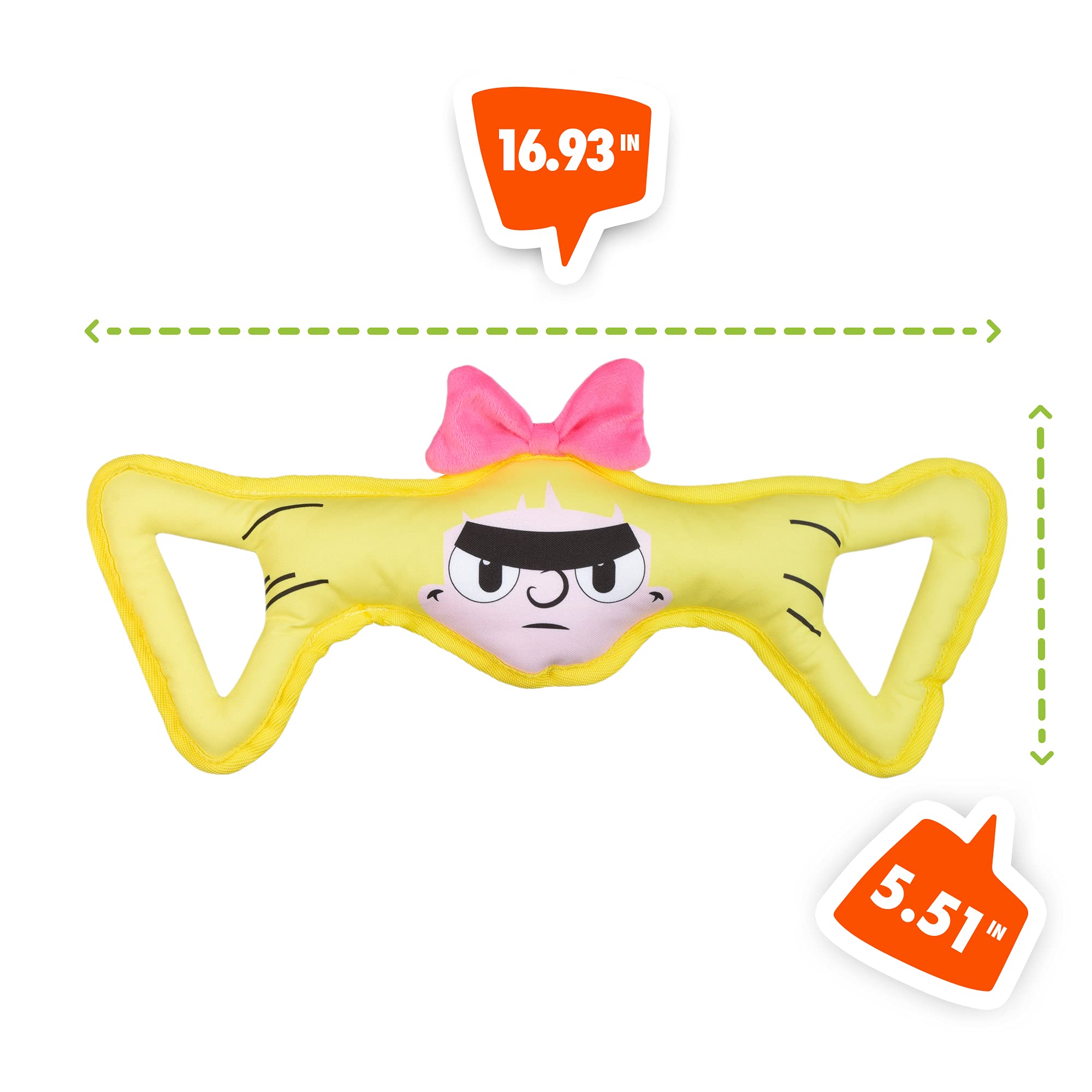 Hey Arnold Helga Pataki 15-Inch Plush Dog Toy | Soft & Durable Oxford Pull Toy for All Dogs | 90s Nickelodeon Nostalgic Pet Gift (Yellow) – Perfect for Playtime, Training & Collectible Memorabilia