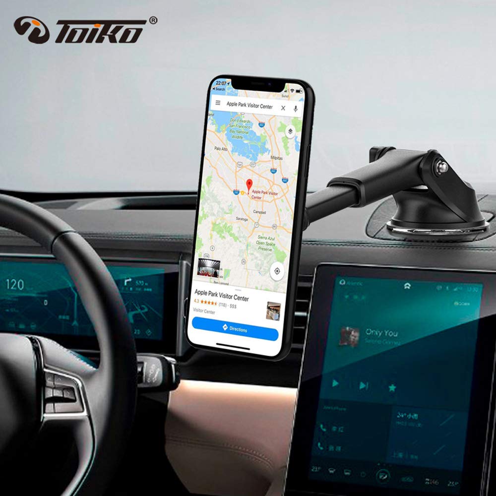 Toiko Magnetic Car Phone Mount - Strong Dashboard Smartphone Holder Compatible with All iPhones & Android Devices | Perfect for Hands-Free Navigation, Streaming & Safe Driving