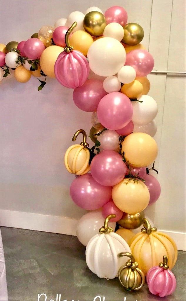 Fall Balloon Garland with Pumpkins - Autumn Party Decorations for Thanksgiving, Halloween, and Harvest Celebrations