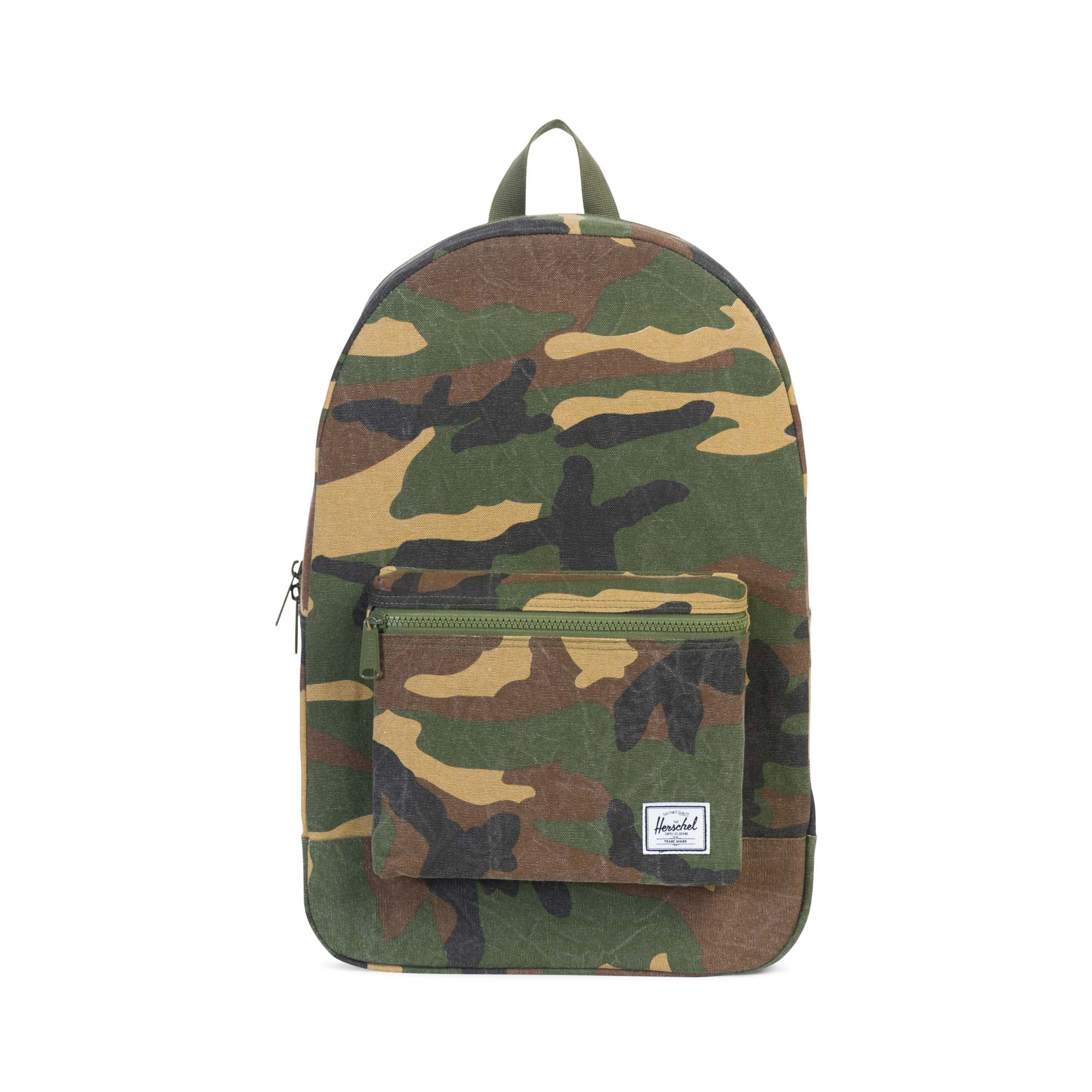 Herschel Cotton Casuals Collection Daypack Backpack - Woodland Camo Design for School, Travel & Outdoor Adventures