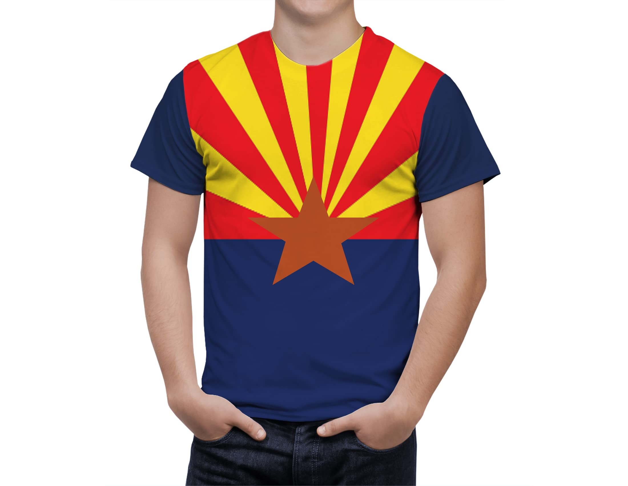 Arizona State Flag T-Shirt for Men & Women - Vintage Patriotic Unisex Cotton Tee with Coat of Arms Design | Perfect for 4th of July, State Pride & Casual Wear