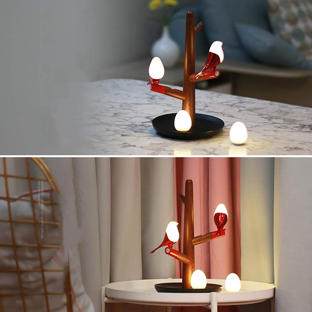 Modern LED Wall Sconce Light with USB Charging - Smart Bedside Night Light with Magnetic Body & Light Sensor - Wooden & Silicone Wall Lamp for Bedroom, Nursery, Kids Room - Perfect Gift for Birthday, Housewarming & Home Decor
