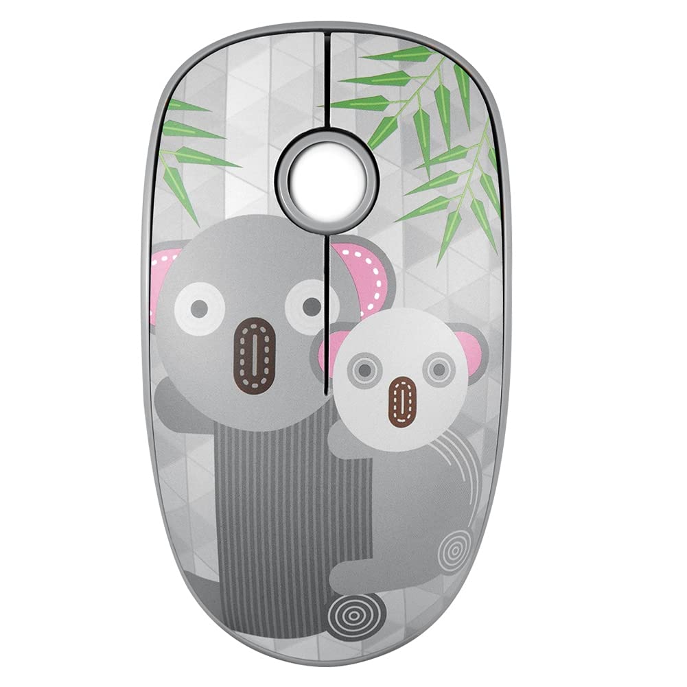Cute Cartoon Mini Wireless Gaming Mouse - 3-Key 1600DPI Ergonomic Design for Laptop & Notebook - 20M Wireless Range, No Delay, No Frame Skipping (Koala Style) - Perfect for Office Work, Gaming & Travel Use