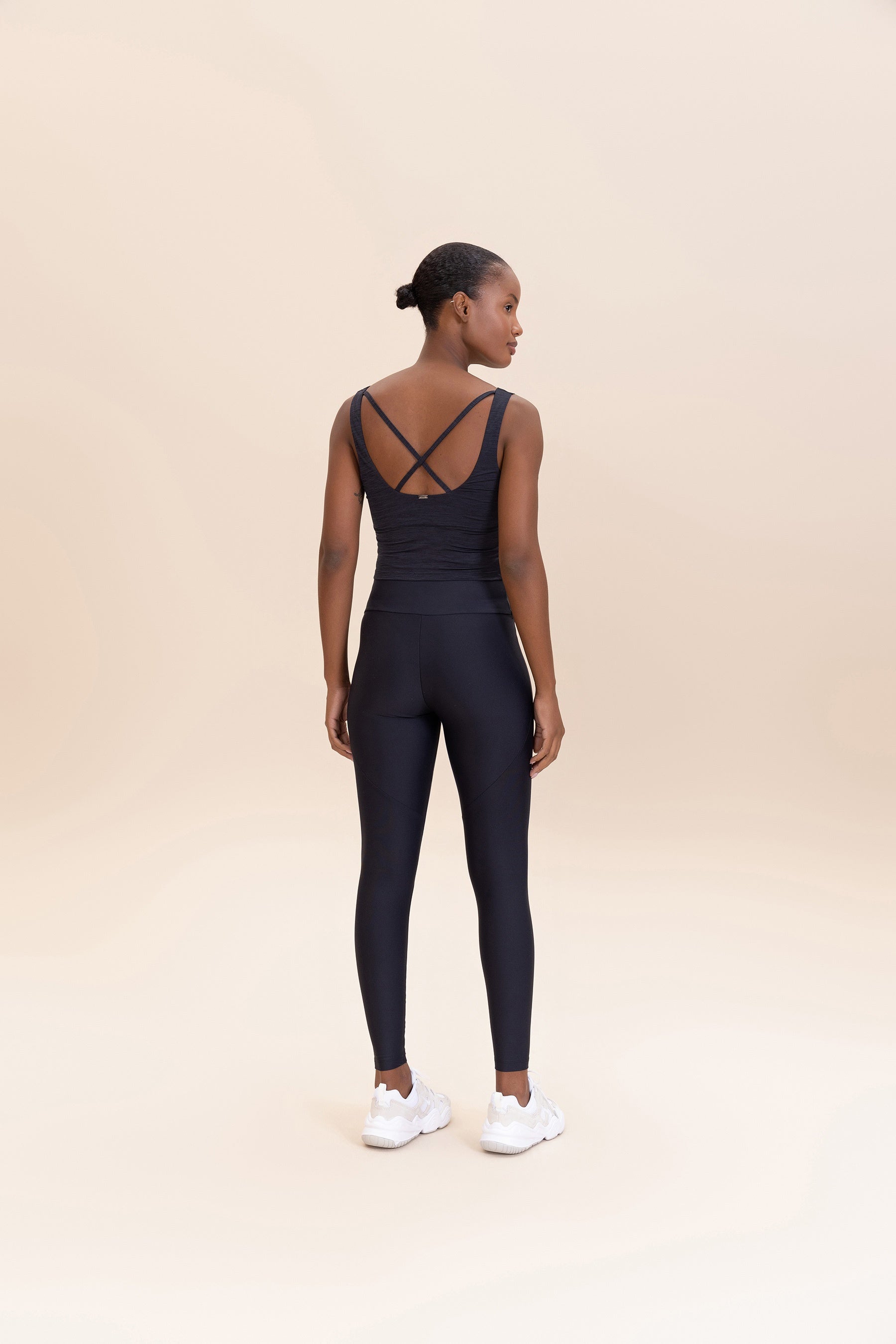 Women's Stylish Crop Cross Melange Tank Top - Soft Breathable Fabric for Yoga, Gym & Summer Outfits
