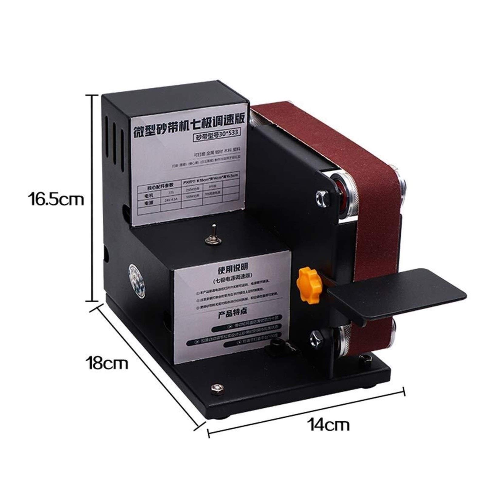 Micro Belt Sander - Compact Electric Belt Sander for DIY Polishing, Grinding & Sharpening | Precision Bench Tool for Woodworking, Metalworking & Knife Sharpening | Perfect for Home Workshops & Professional Use