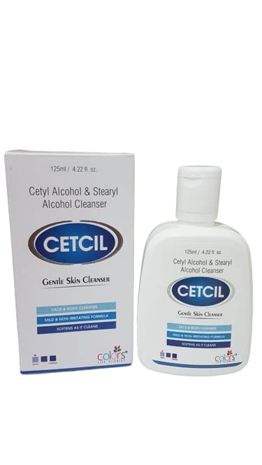 Cetcil Gentle Skin Cleanser for Face & Body - Oil Control & Moisturizing with Cetyl & Stearyl Alcohol - Softens & Brightens Skin - 125ml - Ideal for Daily Cleansing, Sensitive Skin Care & Glowing Complexion