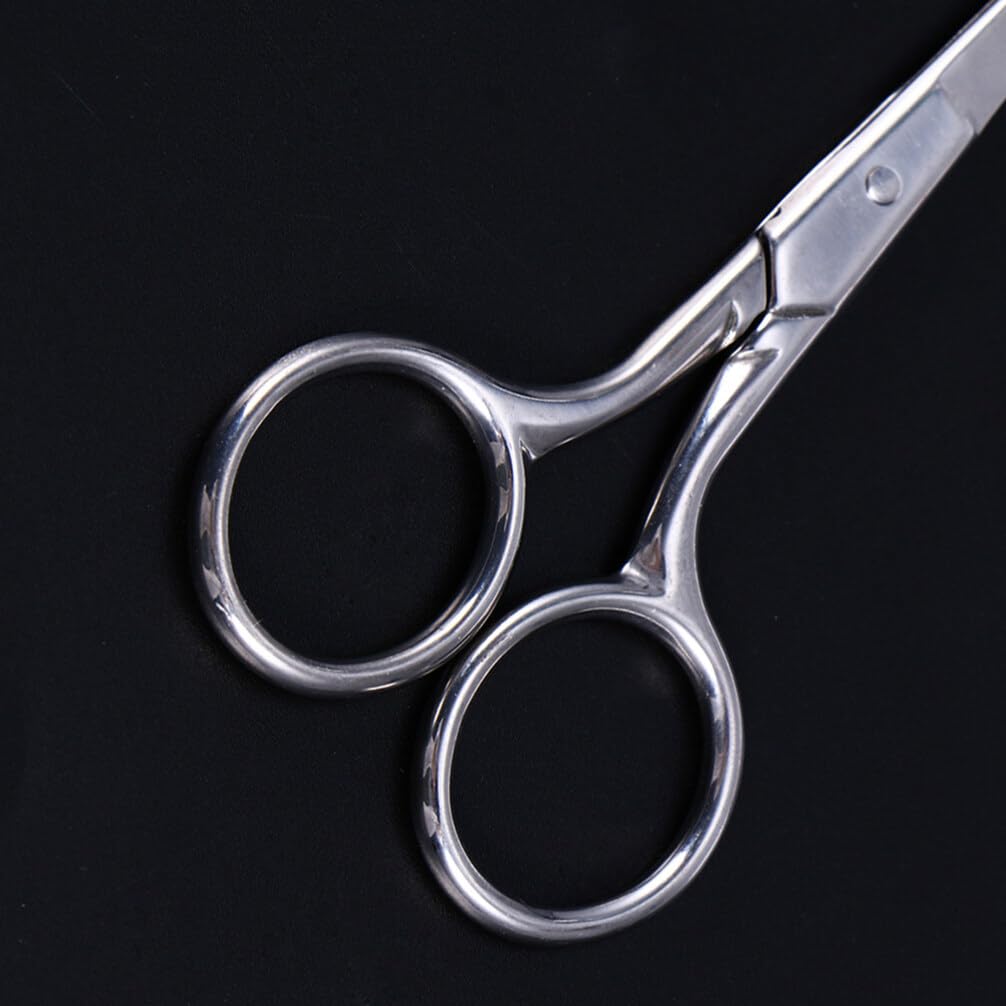 6-Piece Stainless Steel Eyebrow & Facial Hair Scissors Set - Portable Metal Beauty Scissors for Precise Grooming, Trimming, and Styling at Home or Salon