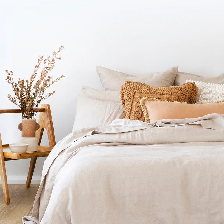 Premium French Linen Sheet Set - Breathable & Soft Bedding - Bambury Pebble Collection | Perfect for Luxury Hotels, Guest Rooms & Master Bedroom Decor