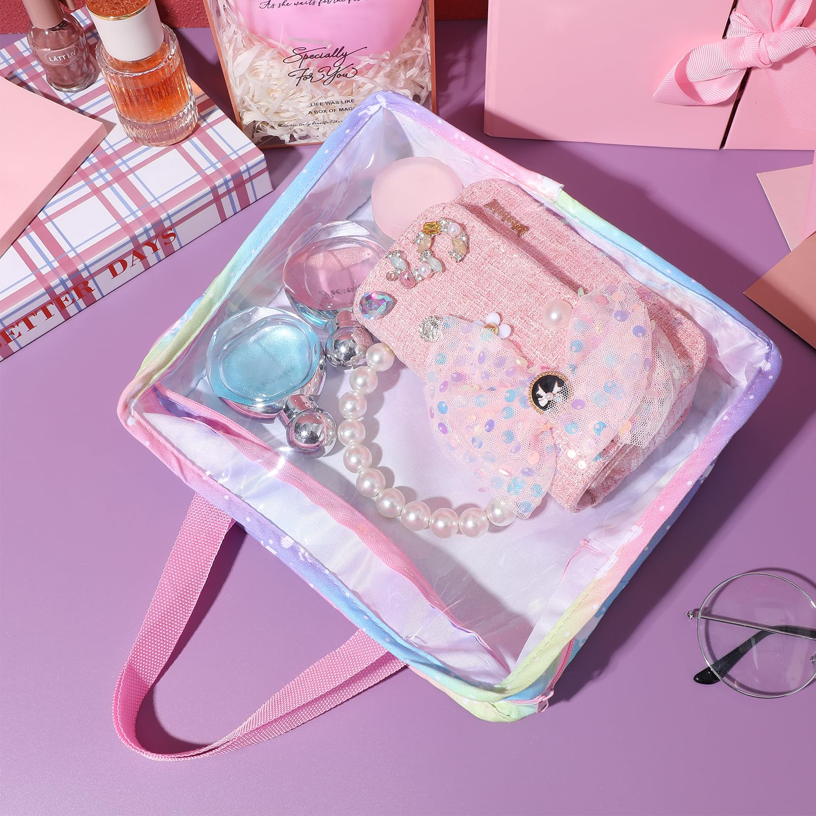 Totority Baby Doll Storage Bag - Organizer Pouch for Doll Accessories, Travel Toy Bag, Kawaii Cloth Carry Case - Perfect for Doll Play, Travel & Handbag Organization (Portable Kids Toy Storage)