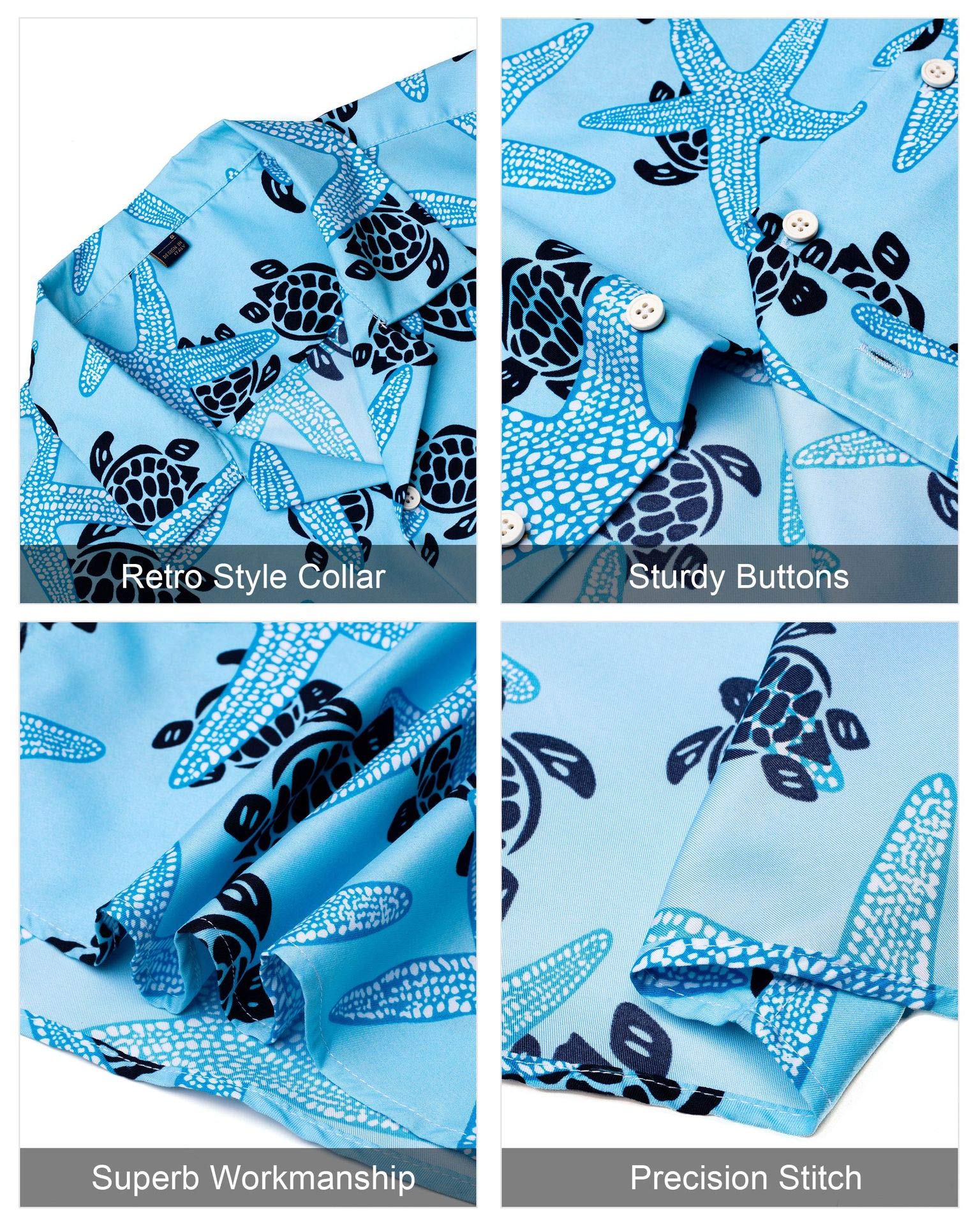 J.VER Men's Hawaiian Shirt Set - Tropical Print Short Sleeve Button Down Shirt & Matching Shorts | Beach Vacation, Summer Party, Casual Outfit