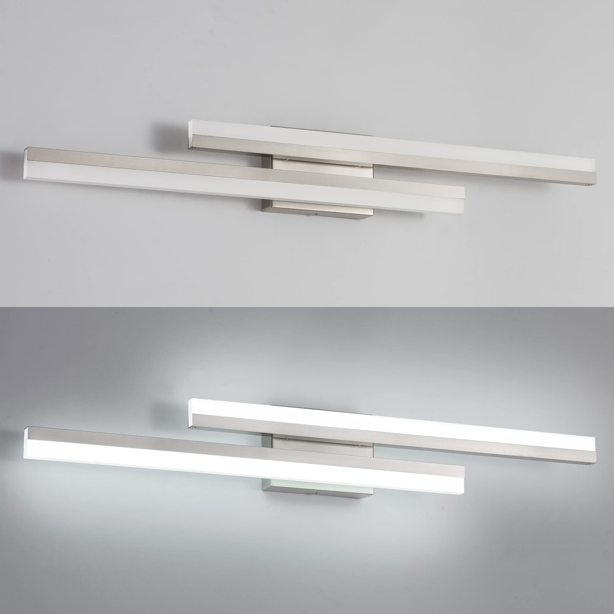 32 Inch Modern LED Vanity Light Fixtures for Bathroom - Brushed Nickel Bathroom Lighting with 6000K Cool White - Perfect for Makeup, Shaving & Spa-Like Ambiance