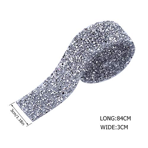 Silver Sparkling Rhinestone Mesh Ribbon Wrap Roll - Diamond Bling Ribbons for Arts & Crafts, Vase Decorations, Party Supplies & Gift Wrapping - Perfect for DIY Projects, Wedding Decor, and Home Decoration