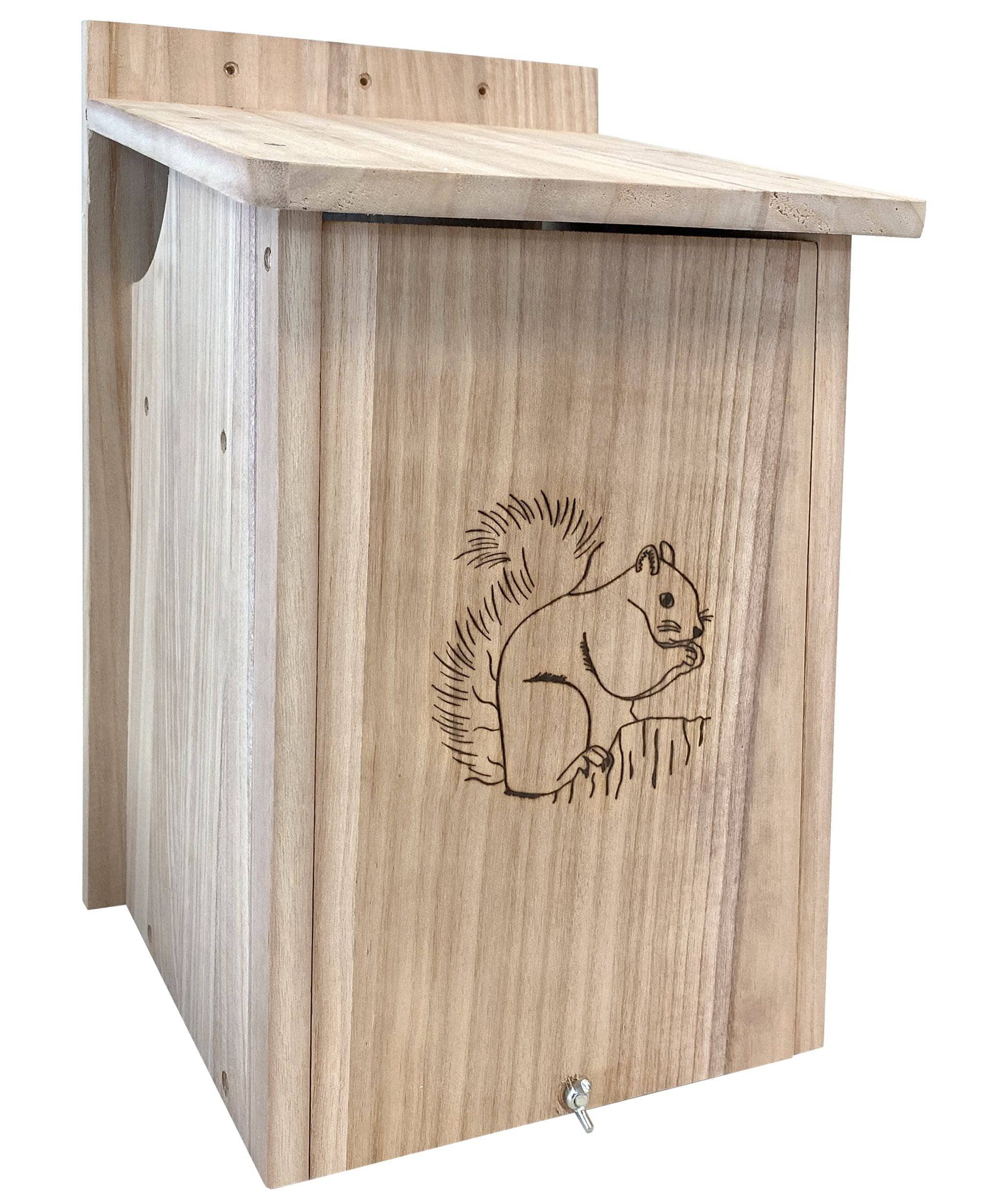 Squirrel House for Garden or Yard - Durable Wooden Squirrel Nesting Box for Outdoor Wildlife Habitat - Perfect for Backyard, Park & Nature Conservation