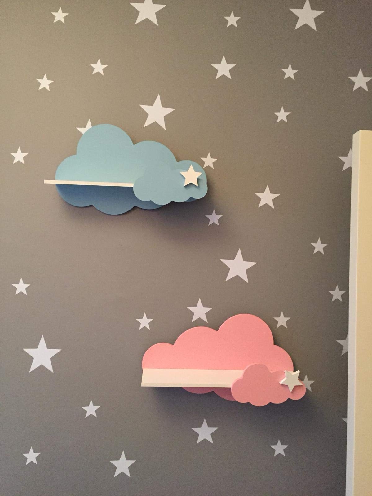 Baby Blue Cloud Shelves for Kids Room & Nursery Decor - Floating Wall Shelves for Books, Toys, and Baby Essentials | Perfect for Baby Shower Gifts & Children's Bedroom Organization