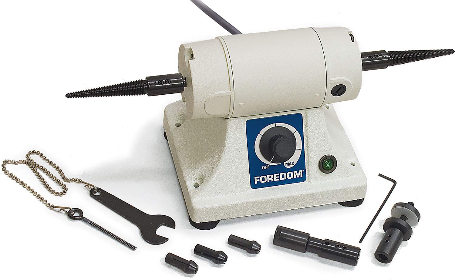 Foredom K.3340 Bench Lathe Motor Kit with Attachments - 1/8 HP Polishing Lathe for Jewelry, Woodworking & Metal Crafting (Includes LZ 8.5M Box) - Perfect for DIY Projects, Small Workshop & Professional Jewelers