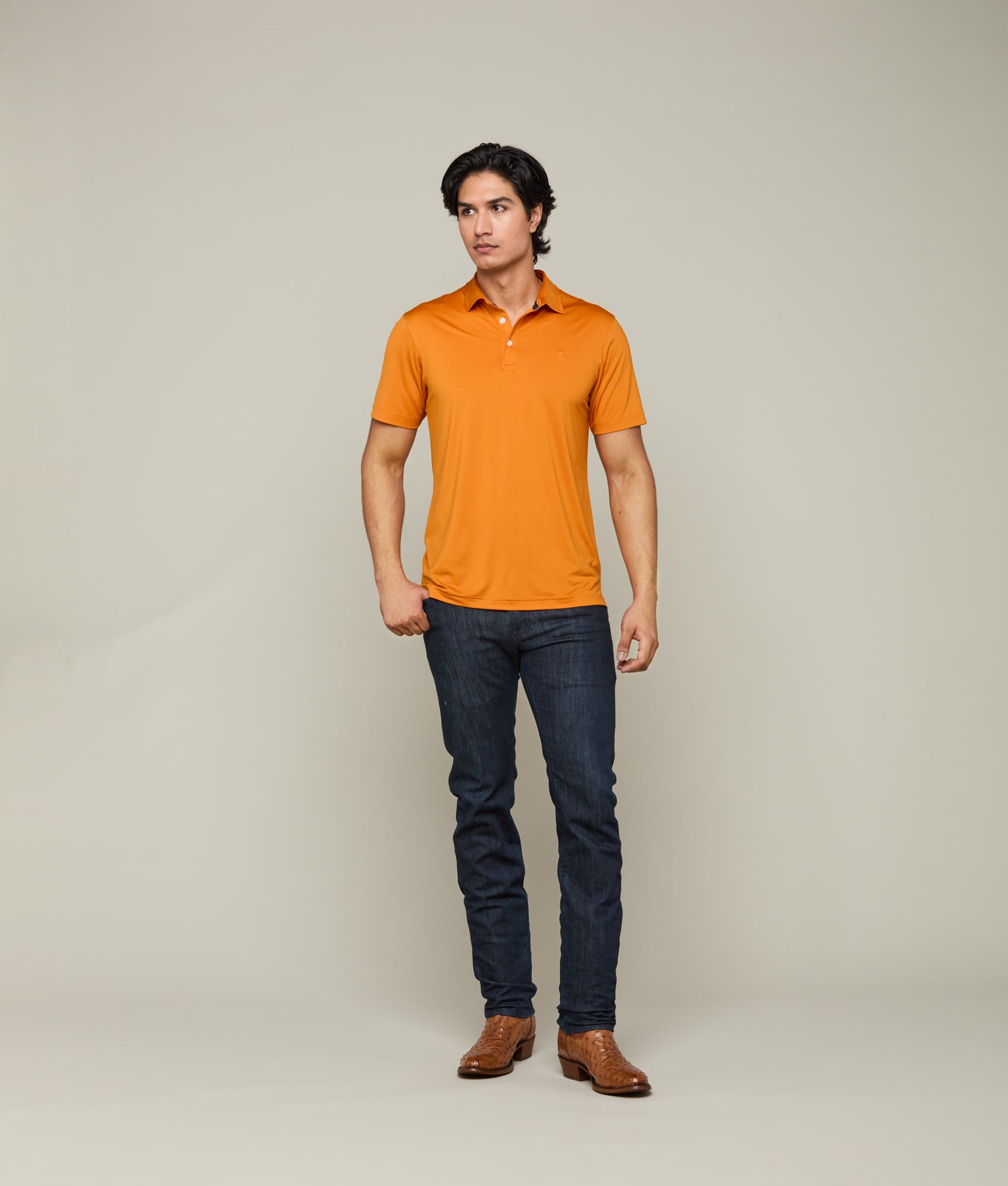 Lucchese Men's Golf Polo Shirt - UT Burnt Orange, Moisture-Wicking, Breathable & UV Protection - Perfect for Golf, Casual Wear & Outdoor Activities