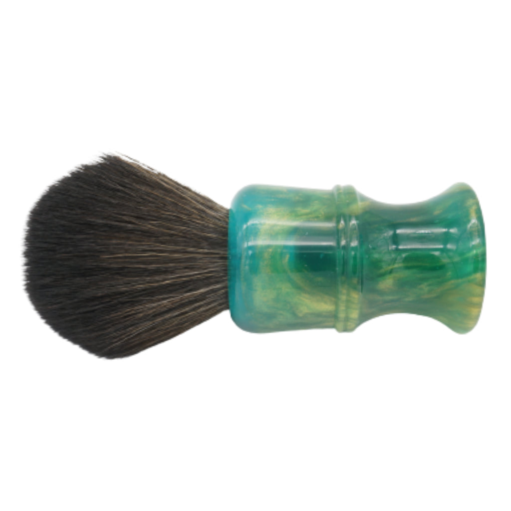 AP Shave Co. 26mm G5B Synthetic Shaving Brush - Golden Emerald Green | Premium Wet Shaving Tool for Men | Perfect for Travel & Daily Grooming Routine