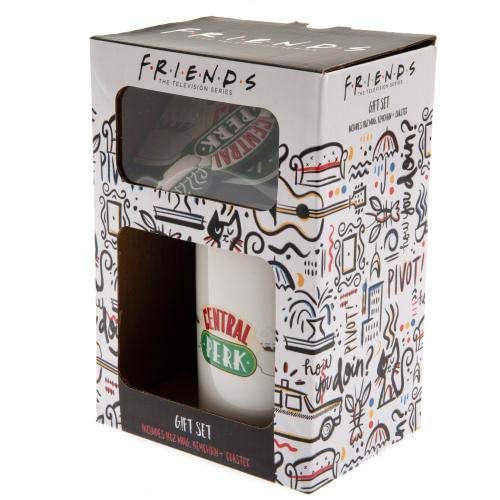 Friends TV Show Gift Set - Official Central Perk Mug, Coaster & Keychain in Premium Gift Box | Perfect for Birthday, Christmas Gifts & Fan Collectibles