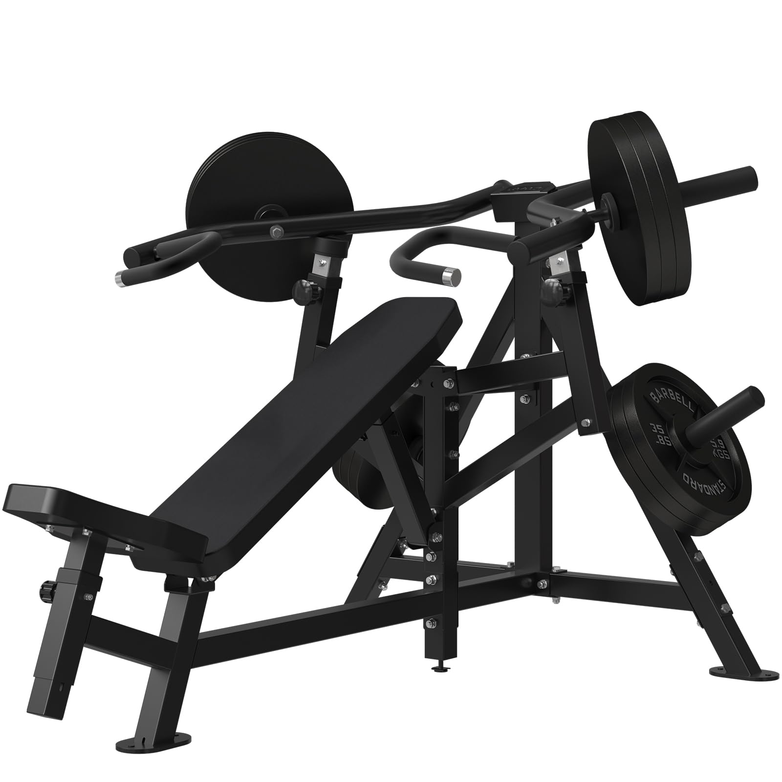 GMWD 1250LBS Chest Press Machine with Independent Converging Arms - 7+5 Adjustable Incline Bench Press for Home Gym - 30° Upper Chest Targeting - Perfect for Strength Training & Muscle Building - Black