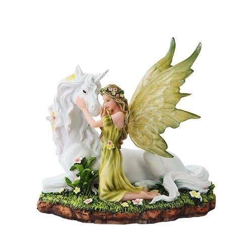 Sacred White Unicorn Statue - Pure Fantasy Figurine with Meadow Base | Fairy Tale Decor, Gift for Collectors & Fantasy Lovers | Perfect for Home Decor, Office Display & Fairy Garden Theme