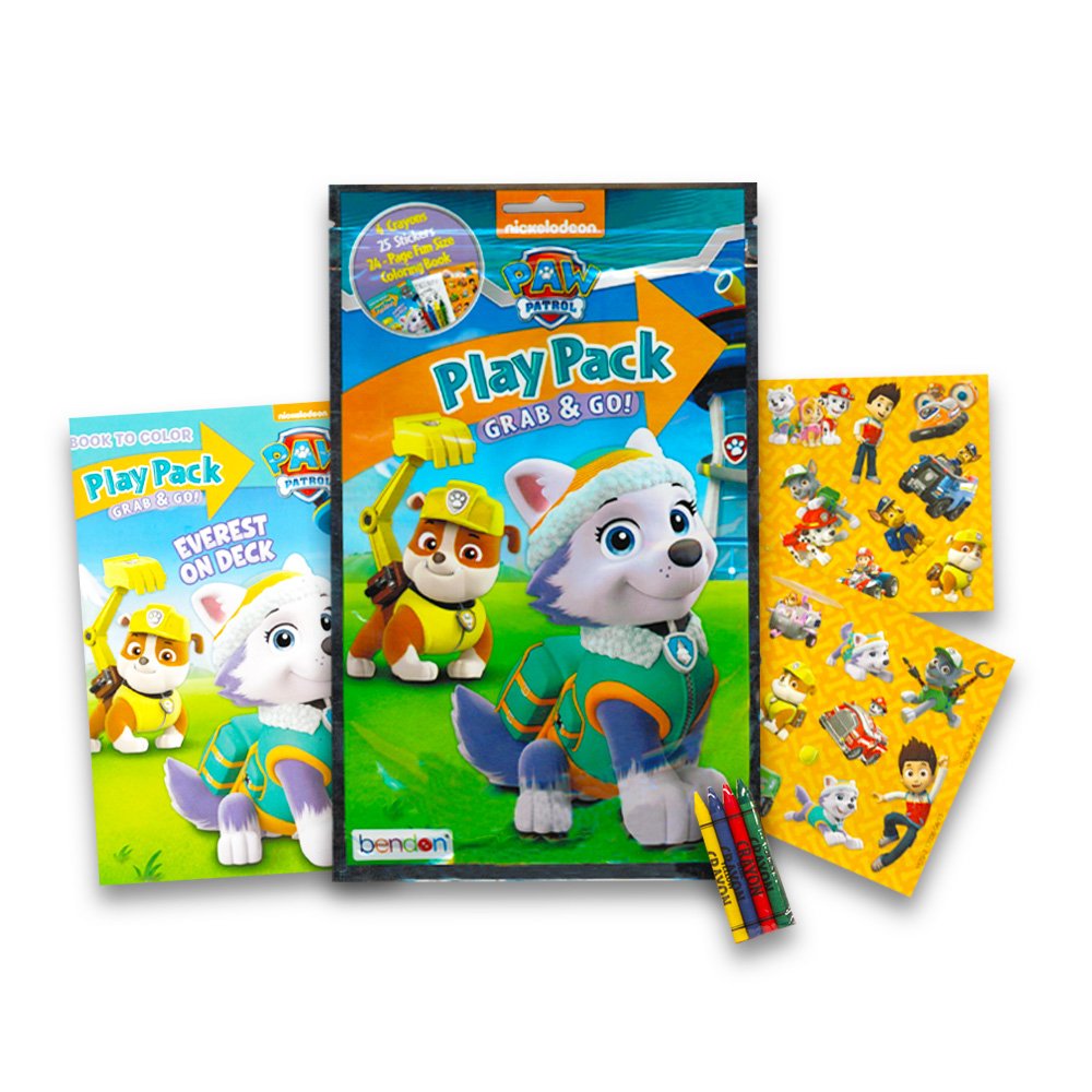 Paw Patrol Jumbo Coloring Book Set for Kids - 100+ Pages Activity Book with Stickers, Crayons & Bonus Toys | Perfect for Birthday Gifts, Travel Entertainment & Preschool Learning