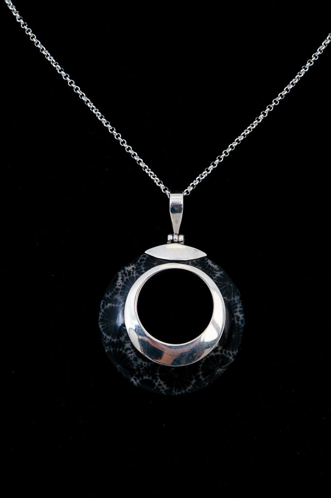 Black Coral Pendant Necklace - Handmade Sterling Silver Jewelry for Women | Perfect for Beach Weddings, Boho Fashion & Gift Giving