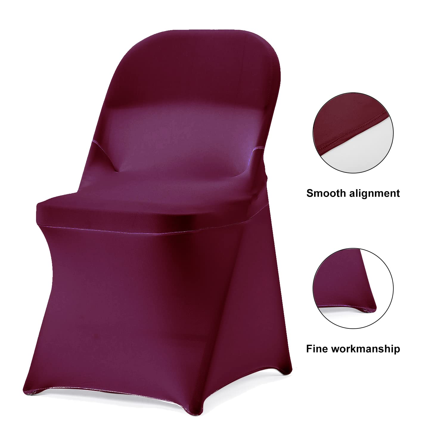 20 PCS Burgundy Stretch Spandex Chair Slipcovers - Elastic Dining Chair Covers Protector for Wedding, Banquet, Party - Perfect for Home, Restaurant, and Event Decor