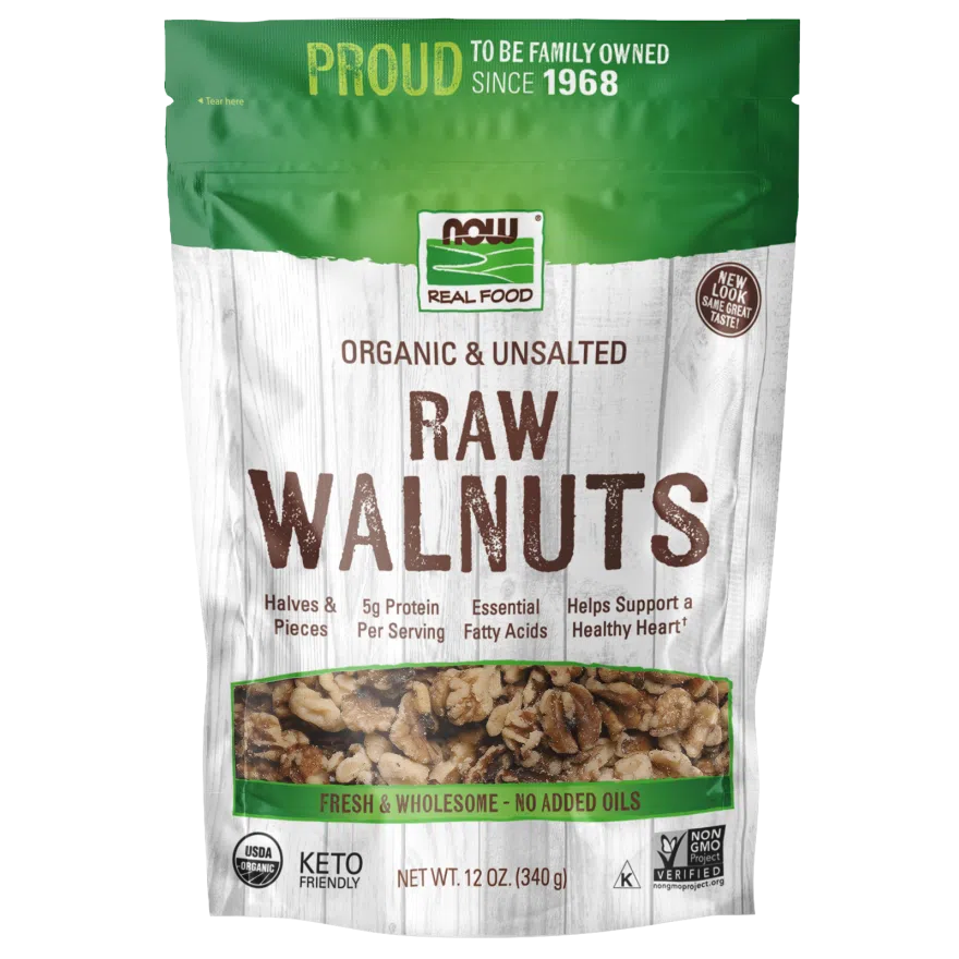 Organic Raw Walnuts Unsalted by NOW Real Food | Premium Quality, Non-GMO, Vegan Snack | Perfect for Baking, Salads & Healthy Snacking