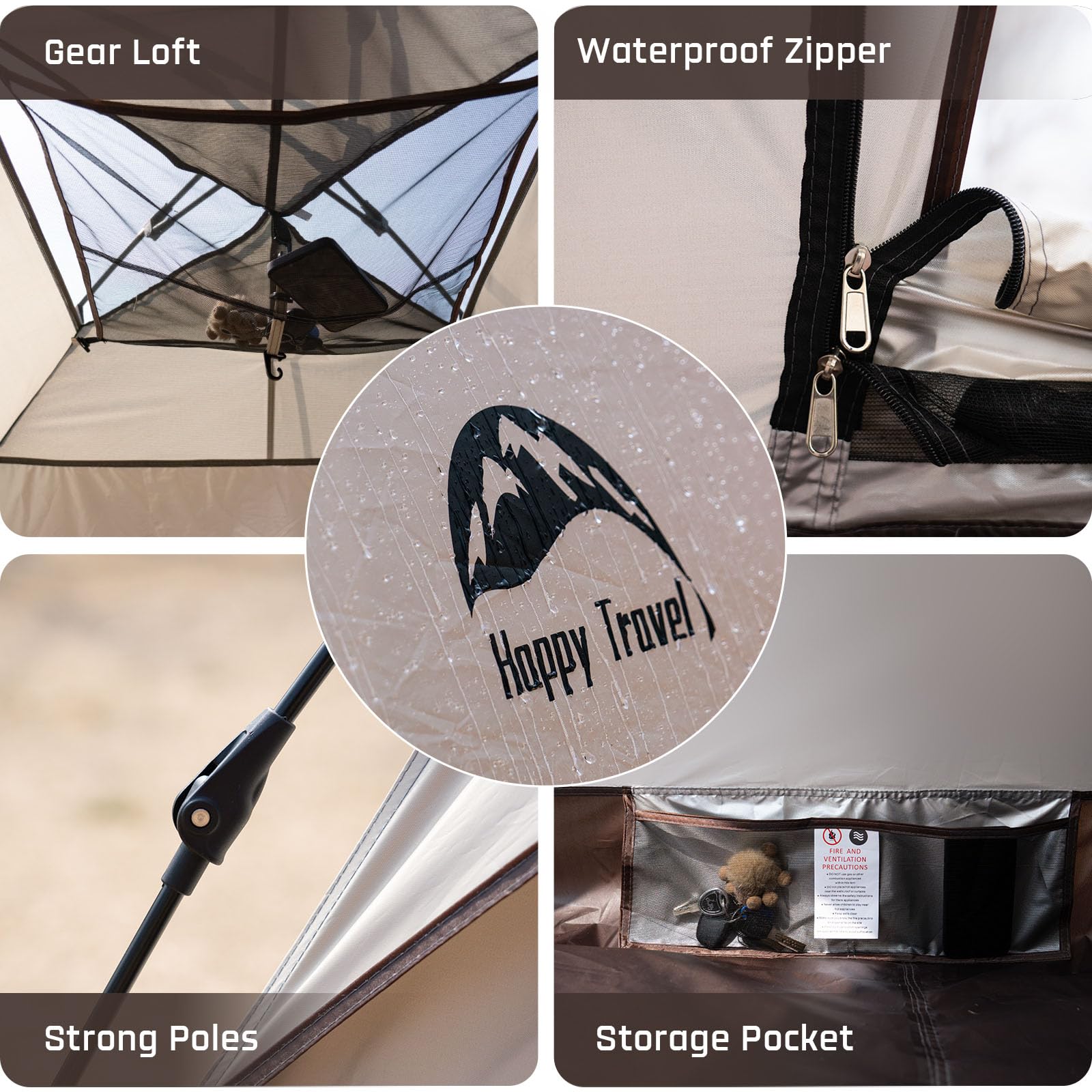 1/2/3/4 Person Instant Pop Up Camping Tent - Waterproof, Windproof & Easy Setup Dome Tent for Family Outdoor Adventures | Perfect for Camping, Hiking, Backpacking & Beach Trips