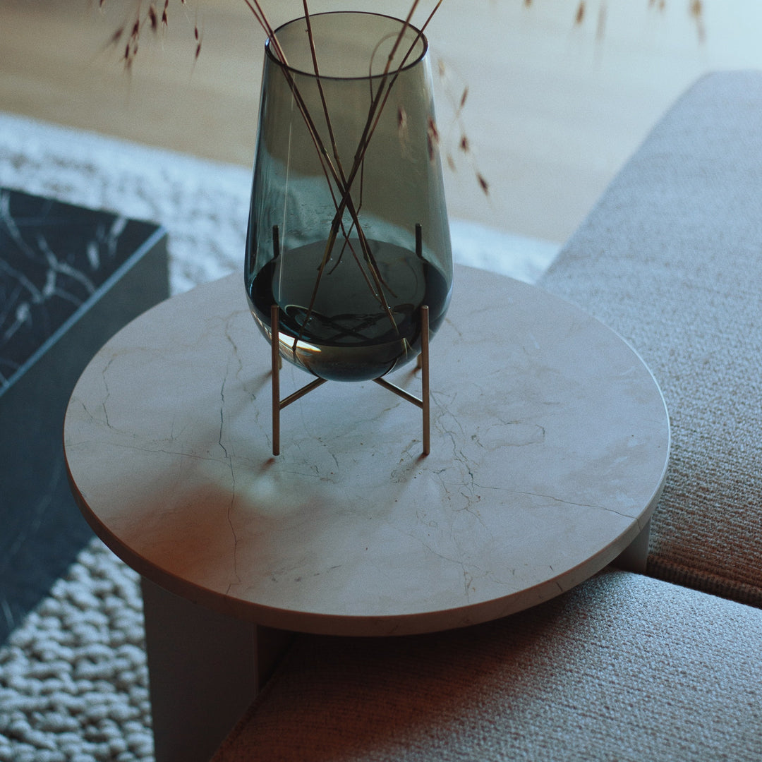 Modern Androgyne Side Table - Minimalist Nightstand, End Table for Living Room, Bedroom, or Office - Stylish Small Accent Table with Sturdy Metal Frame