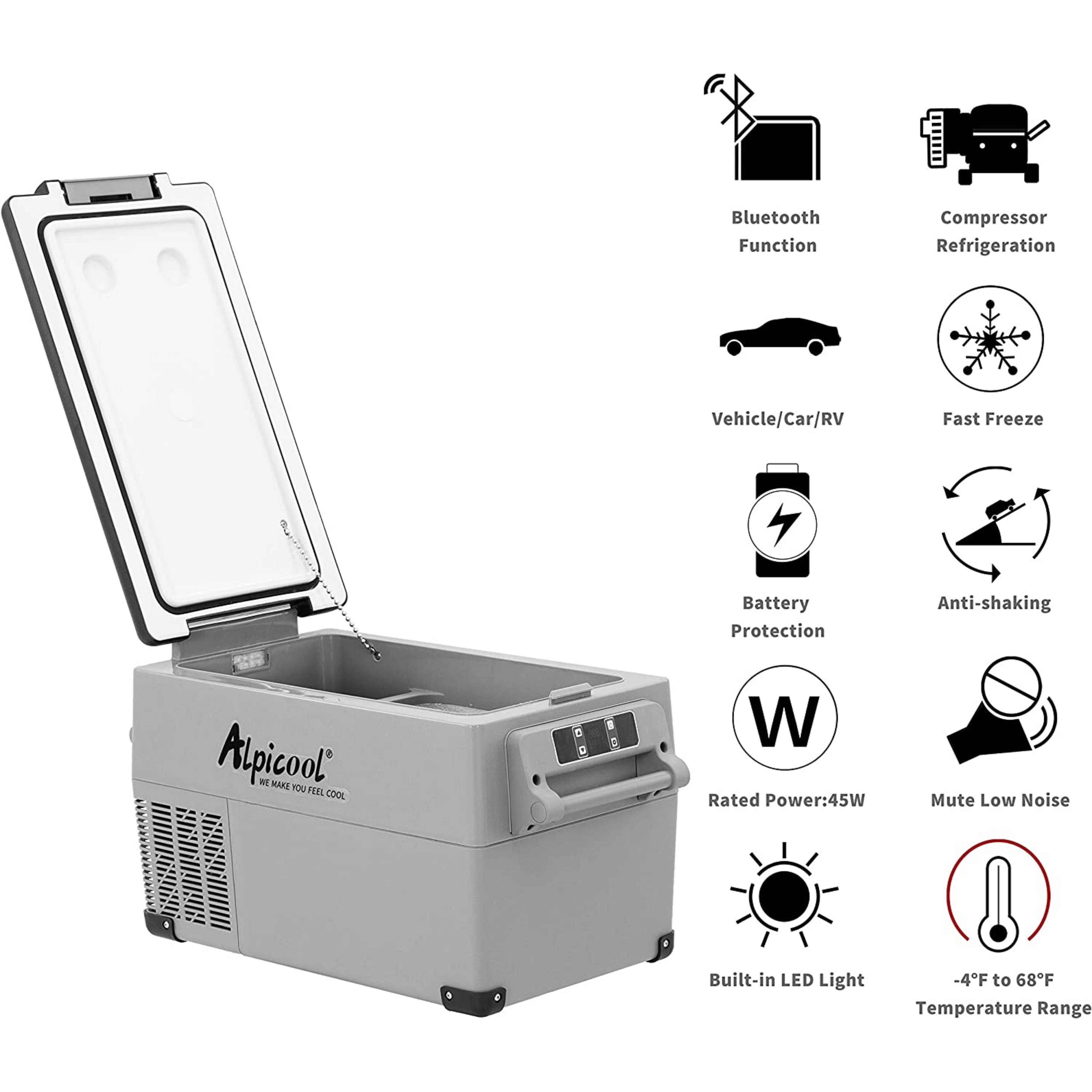 Alpicool CF35 12V Portable Car Refrigerator - Compact Freezer for Road Trips, Camping & Travel - Energy Efficient & Quiet - Certified Refurbished