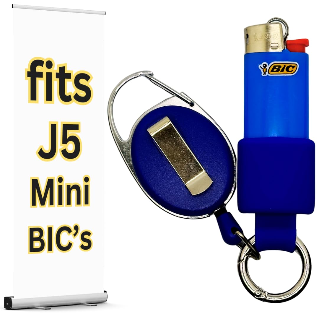 Mini BIC Lighter Holder - 10 Colors Keychain for J5 Lighters | Outdoor & Travel Use