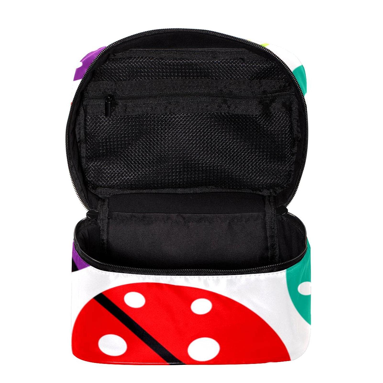 Colorful Cartoon Ladybirds Makeup Bag - Large Cosmetic Organizer for Women & Girls | Travel & Daily Use