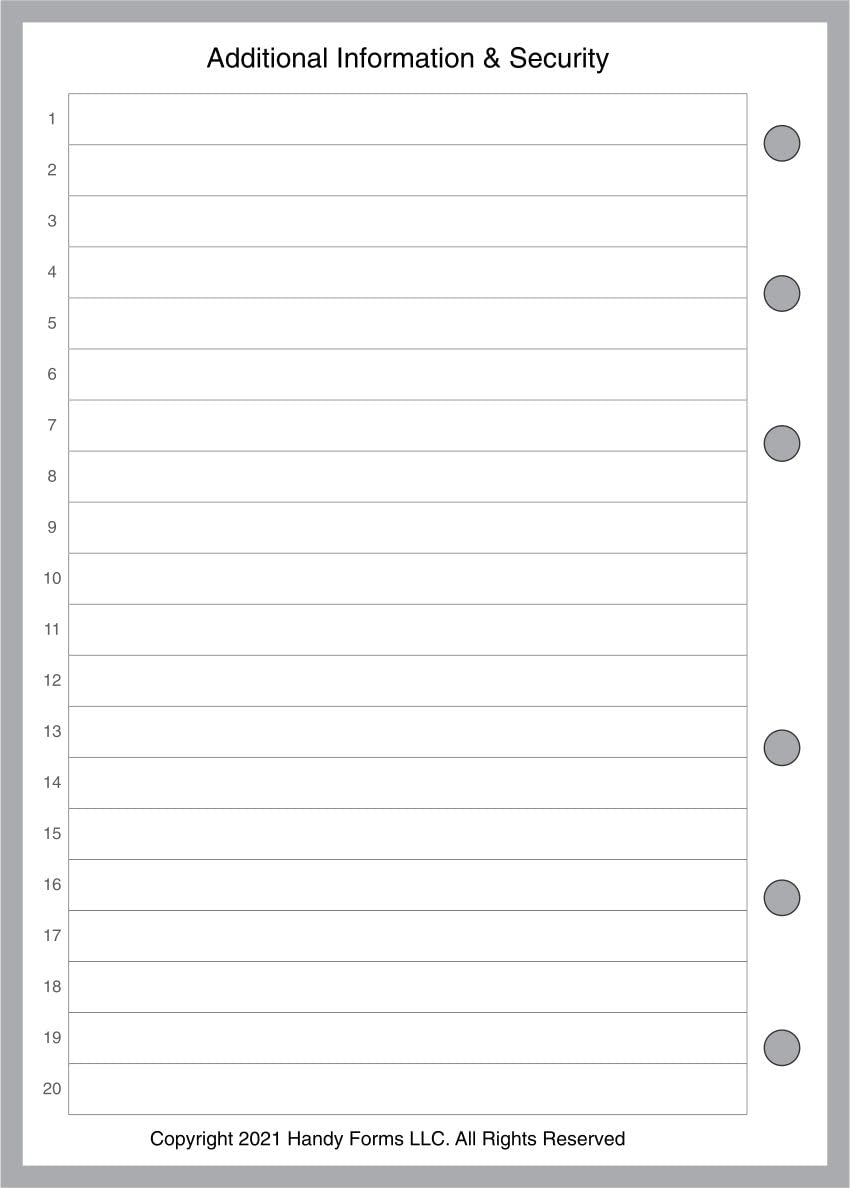 A6 Size Password Logbook for 6-Ring Binders - 4.1