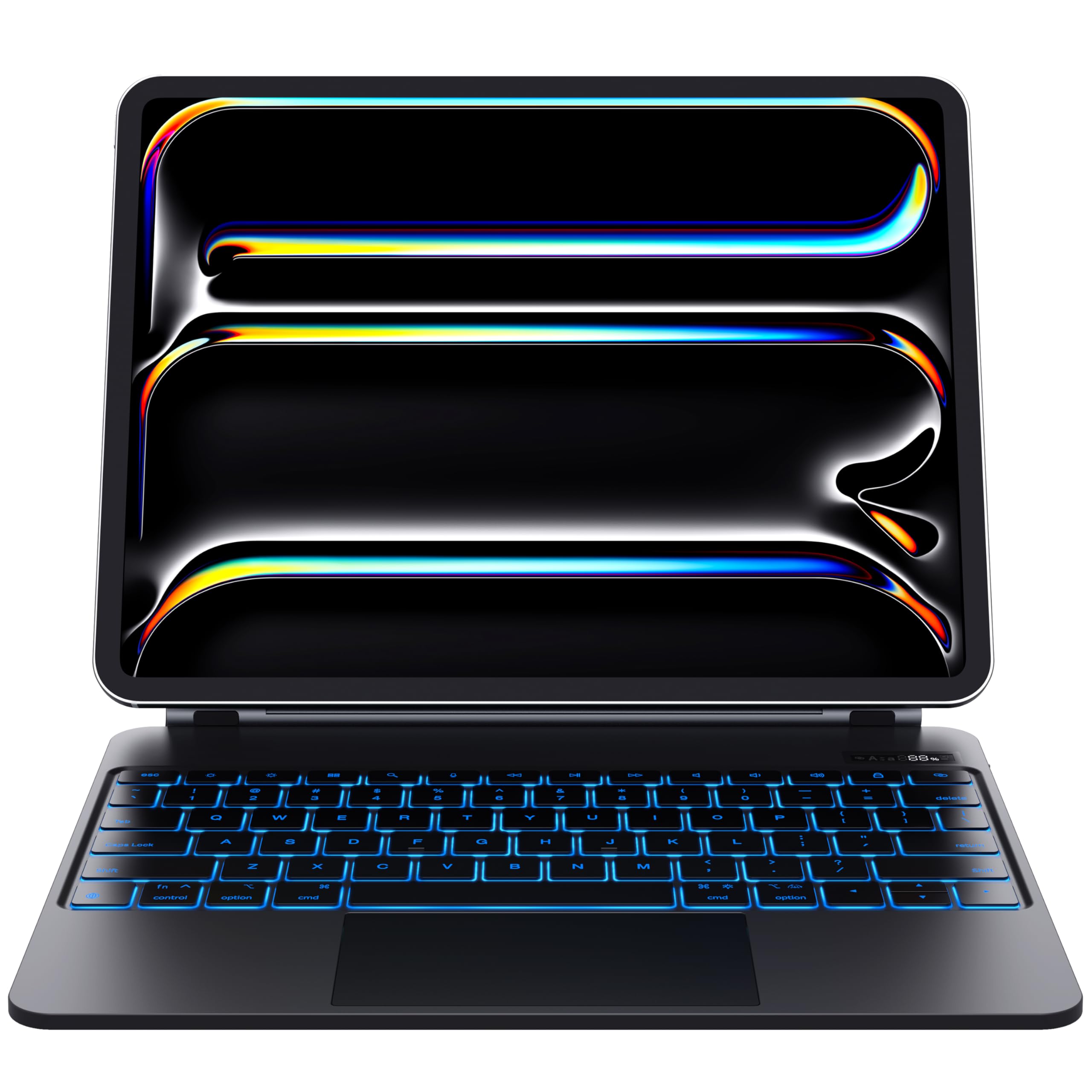 CHESONA iPad Pro 13 inch Case 2024 with Backlit Keyboard - Slim Protective Cover with Floating Stand, Smart Trackpad & Battery Display for iPad Pro 13 (M4) - Perfect for Work, Travel & Home Office Use - Black