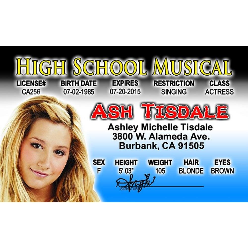 HSM Ashley T. Fake ID Novelty Card - Collectible Gift for Holidays & Parties