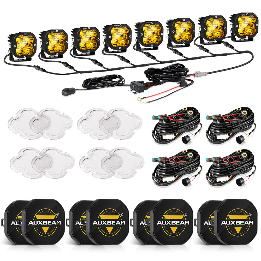 XP ULTRA Series 3 Inch 80W 9600LM LED Pod Lights - White & Amber Combo - Perfect for Off-Road Trucks, ATVs, UTVs & Marine Applications