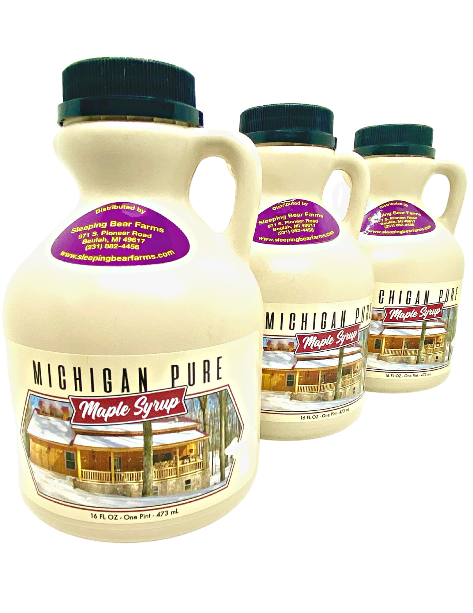Pure Maple Syrup 16 oz (Pint) - Grade A, All Natural, No Preservatives - Case of 12 Bottles - Perfect for Pancakes, Waffles, Yogurt & Baking