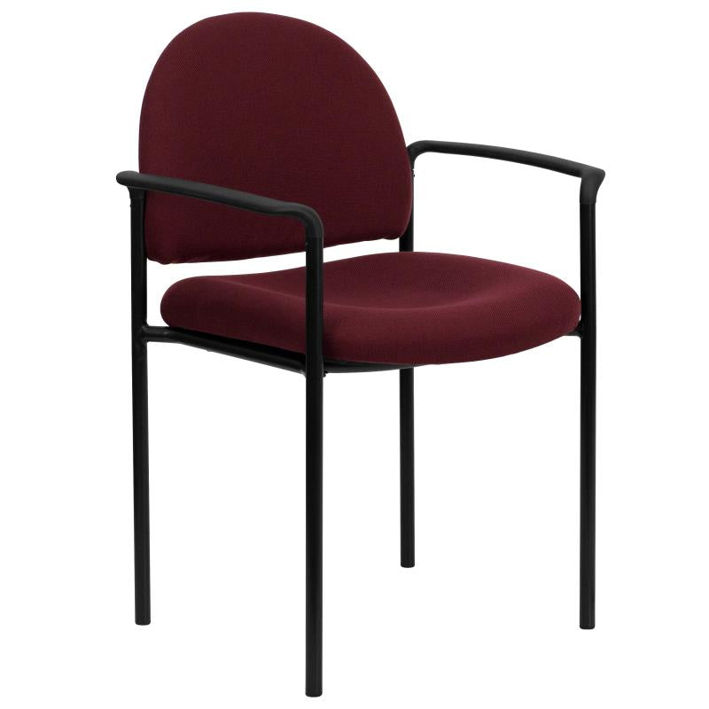 FLASH Tiffany Comfort Gray Fabric Stackable Steel Side Reception Chair with Arms - Modern Office Seating for Waiting Rooms, Lobbies & Conference Areas