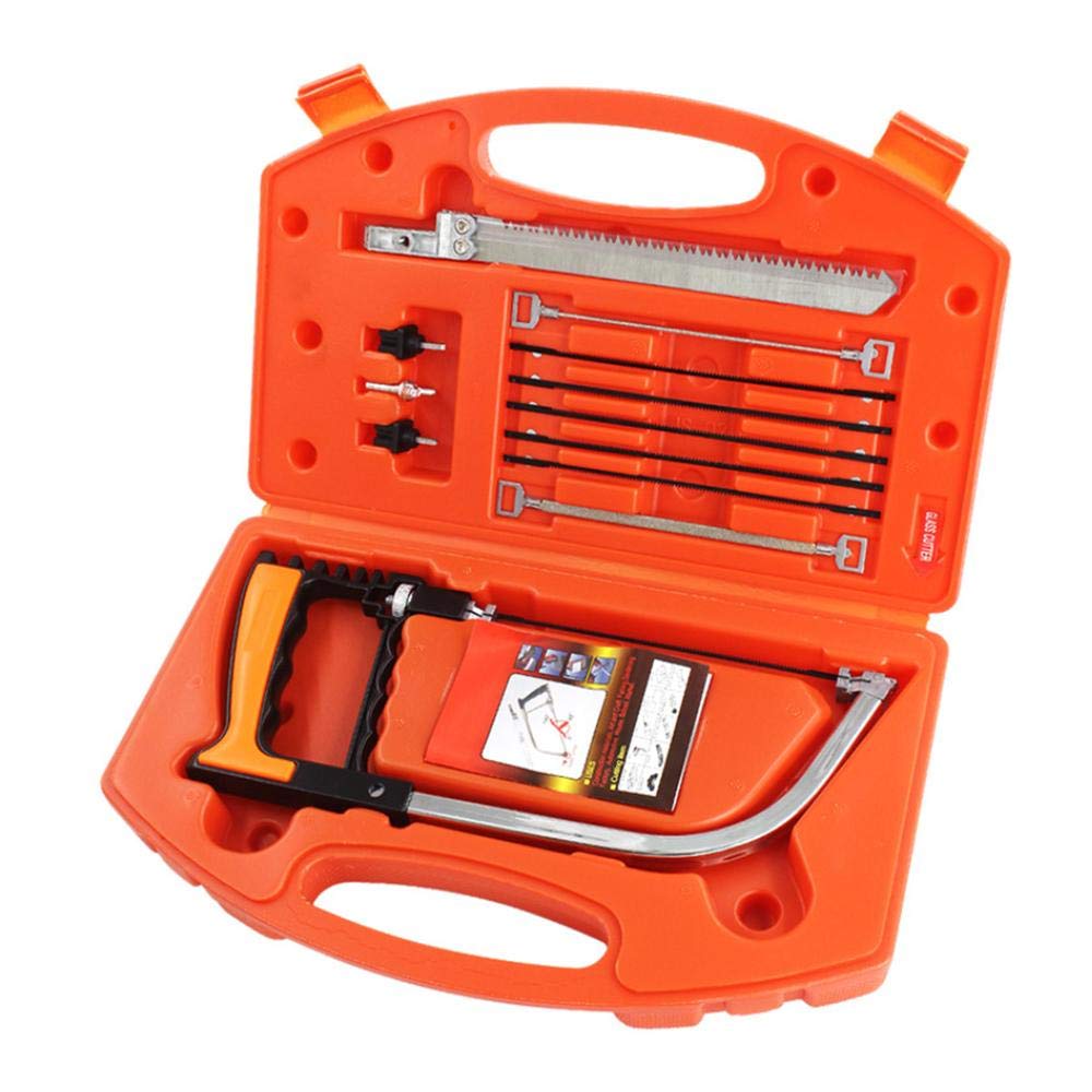 12-Piece Multifunctional Handsaw Set - Hacksaw, Coping Saw, Bow Saw for Wood, Metal, Plastic & Tile Cutting - Perfect for DIY Projects, Camping, Hunting & Garden Pruning
