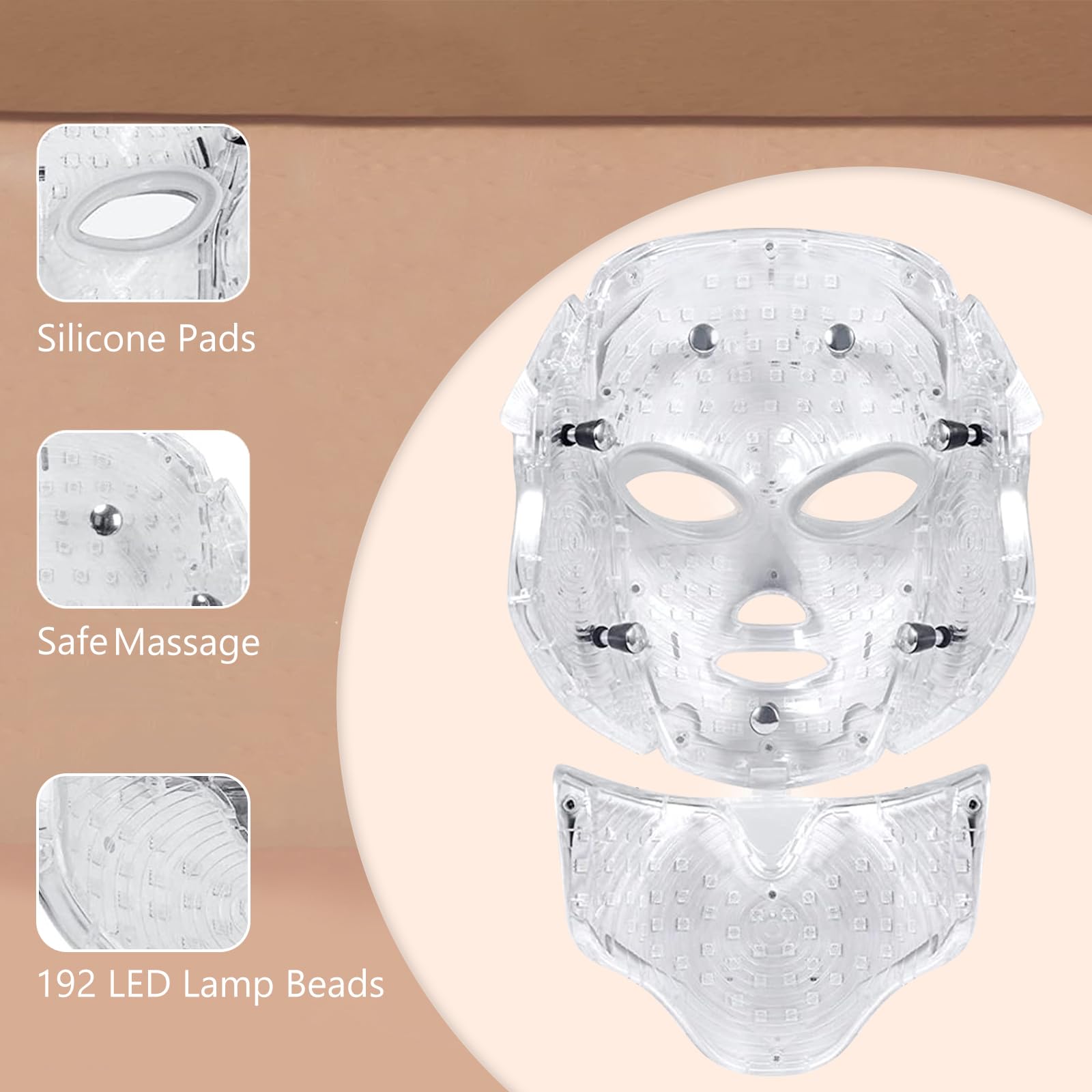 7-in-1 LED Facial Skin Care Mask with Red Light Therapy - Professional At-Home LED Face Mask for Anti-Aging, Acne Treatment & Skin Rejuvenation | Perfect for Spa Days, Self-Care Routines & Dermatologist Recommended Treatments