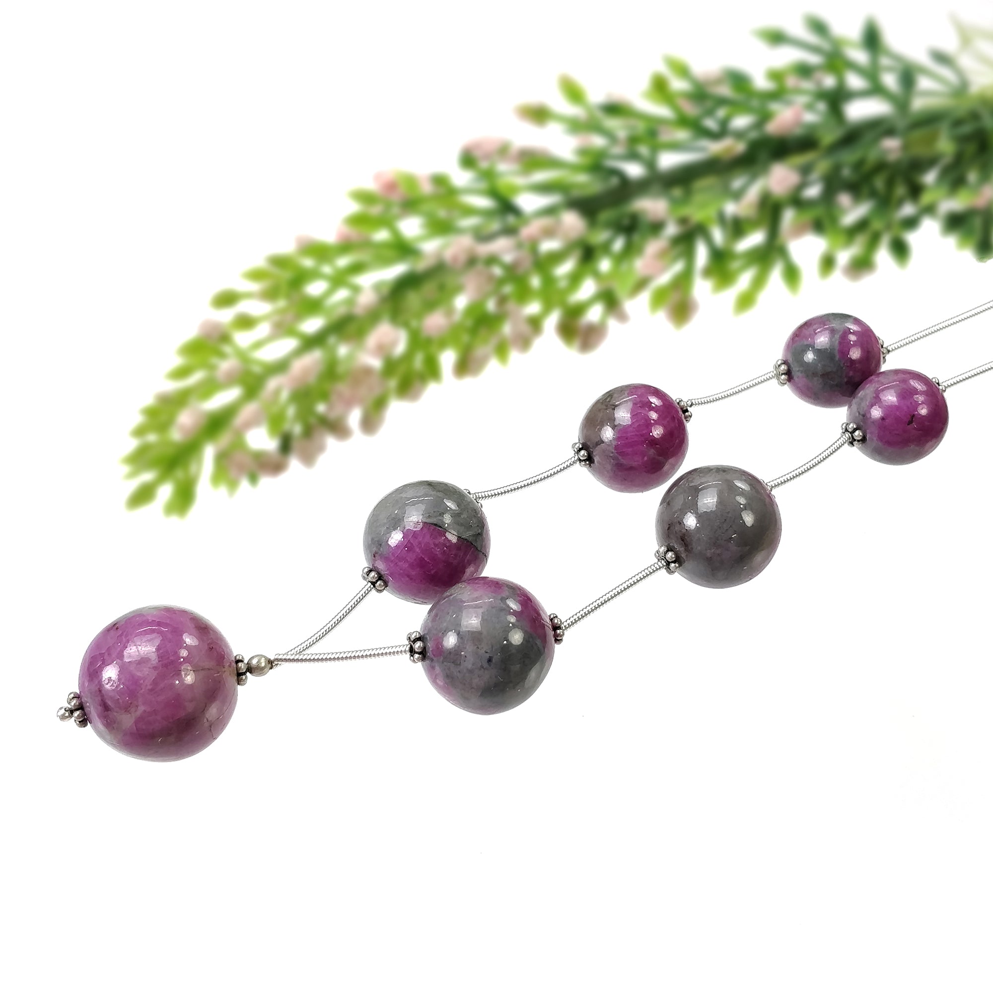Natural Untreated Bi-Color Zoisite Ruby Gemstone Loose Beads (206.50cts, 12.5mm-17.5mm) - Perfect for Jewelry Making, DIY Crafts & Healing Crystal Collections