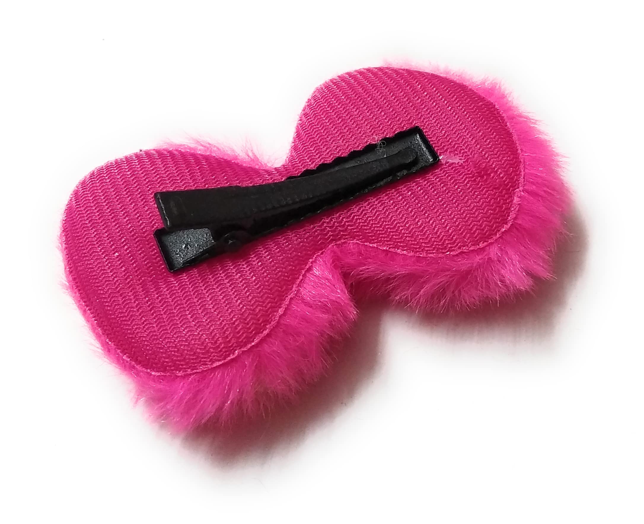 Adorable Furry Bow Hair Clips for Baby Girls & Kids - 6-Piece Set | Soft Hair Accessories for Toddlers, Infants & Children | Perfect for Parties, School & Daily Wear