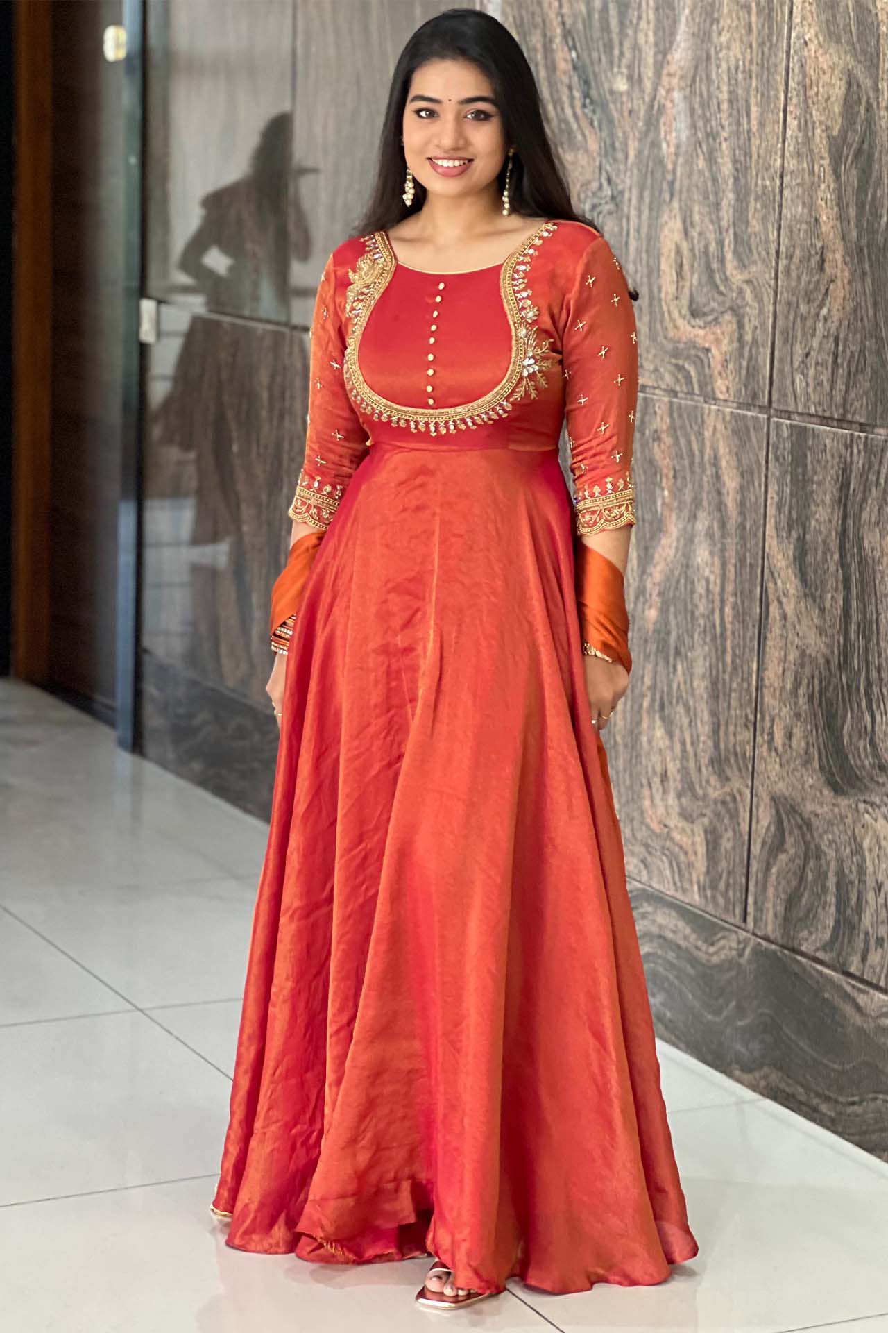 DD483 Nisha Designer Wear Anarkali - Elegant Indian Kurti for Women | Perfect for Festivals, Weddings & Special Occasions