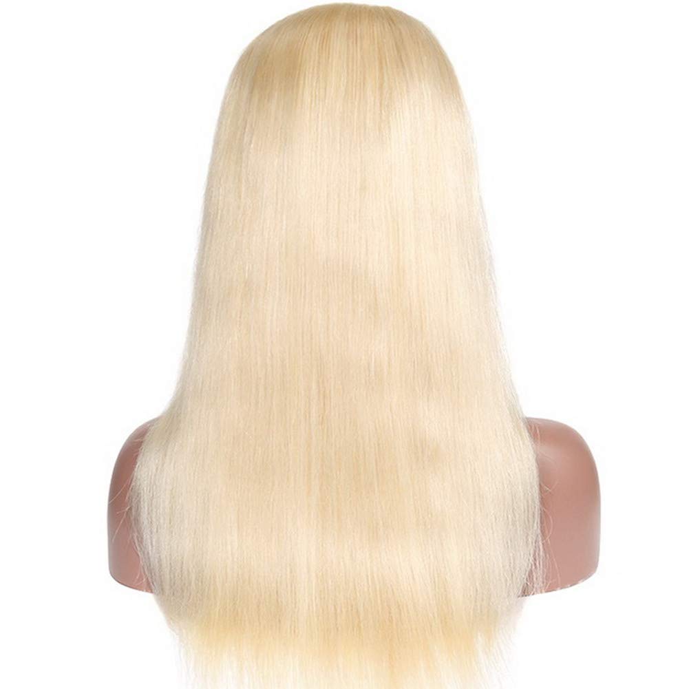 613 Blonde Straight Lace Front Human Hair Wig with Baby Hair - 180% Density 13x4 Lace Frontal Glueless Remy Hair Bleached Knots Pre Plucked - Natural Look for Black Women (10 Inches) - Perfect for Daily Wear, Cosplay, and Special Occasions