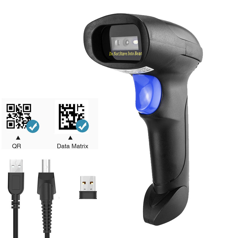 L8 2D Wireless Barcode Scanner - Fast & Accurate QR Code Reader for Retail, Warehouse & Inventory Management | USB & Bluetooth Connectivity